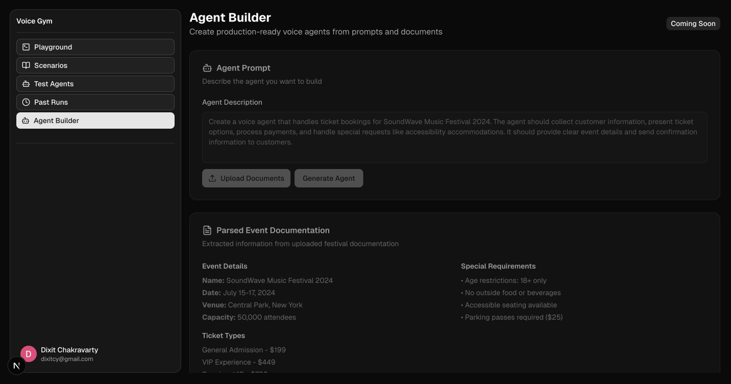 Production-Ready Voice Agent Builder preview